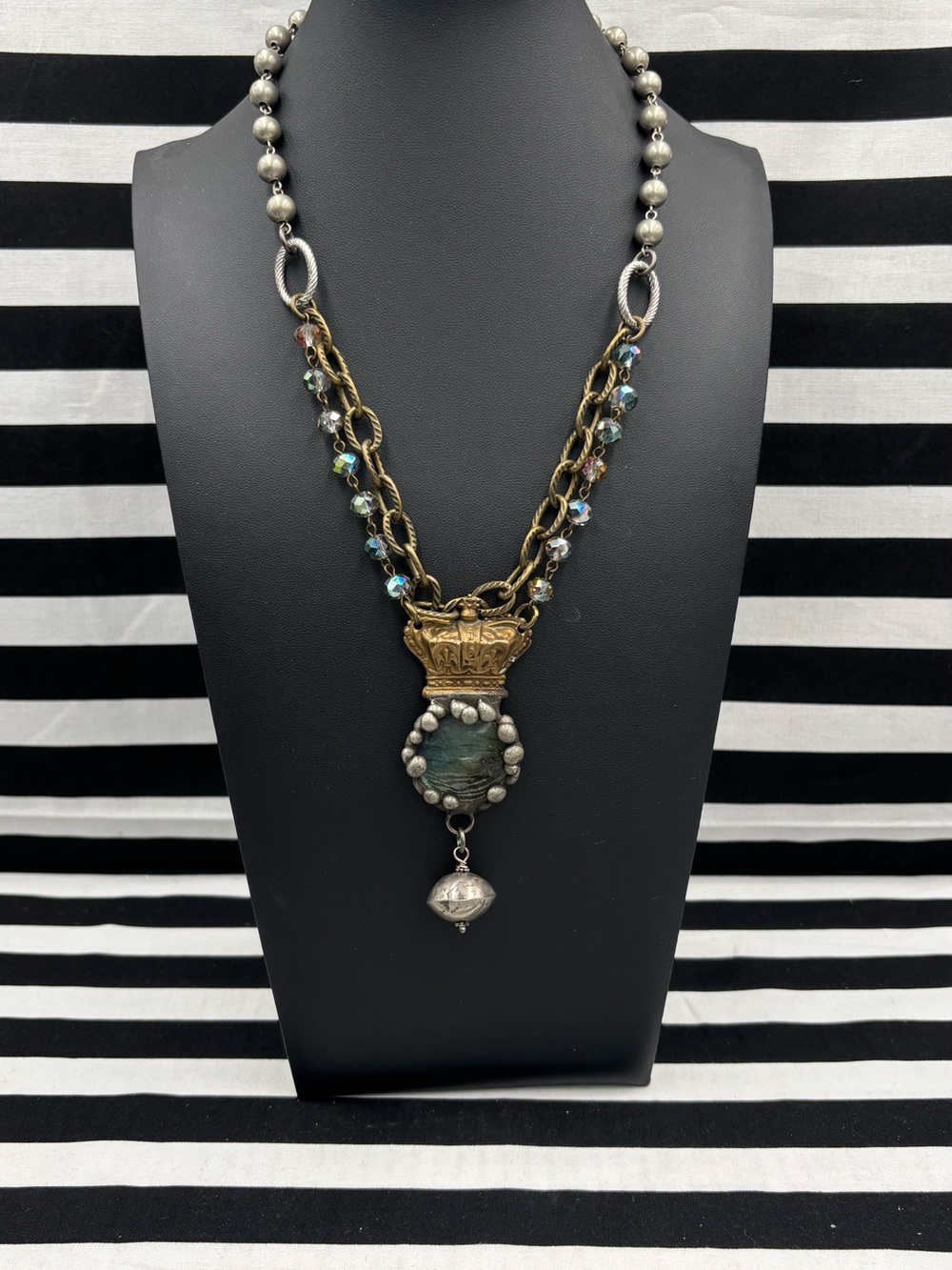 Art by Amy Labbe Sovereign Necklace #steampunk Labradorite genuine stone - Picture 4 of 6
